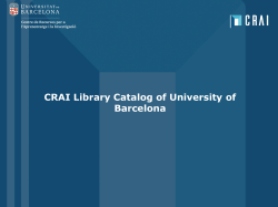 CRAI Library Catalog of University de Barcelona
