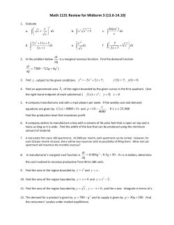 1131 Exam 3 Review (13.6, 14.2