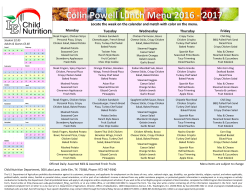 Colin Powell Cafe Lunch Menu