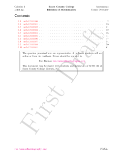Contents - Directory Search | Essex County College