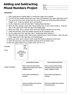 Adding and Subtracting Mixed Numbers Project