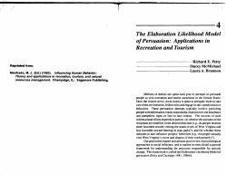 The Elaboration Likelihood Model of Persuasion: Applications in