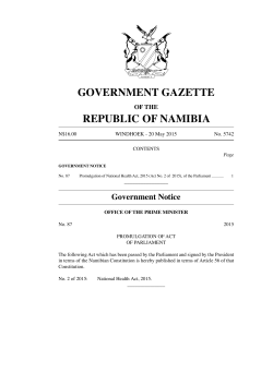 National Health Act 2015 - Ministry of Health and Social Services