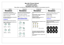 Calculation Policy - Morville CE Primary School
