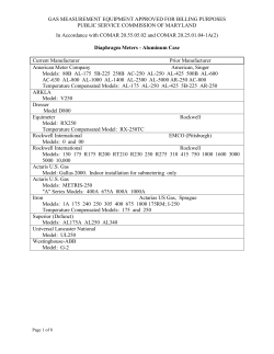 Diaphragm Meters - Maryland Public Service Commission