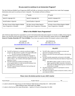 Do you want to continue in an Immersion Program? What is the