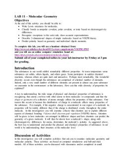 LAB 11 Molecular Geometry Objectives