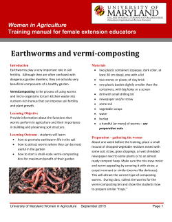 Earthworms and vermi-composting