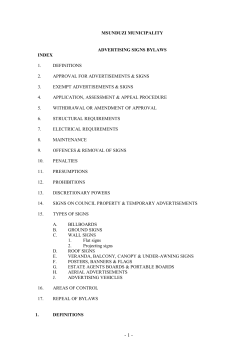 msunduzi municipality advertising signs bylaws index 1. definitions