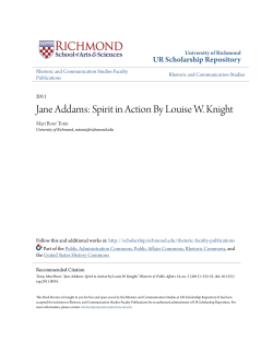 Jane Addams: Spirit in Action By Louise W. Knight