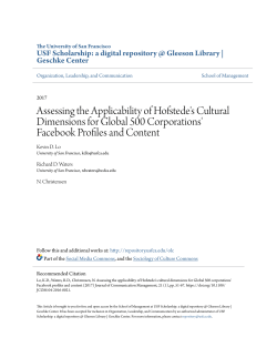 Assessing the Applicability of Hofstede`s Cultural Dimensions for