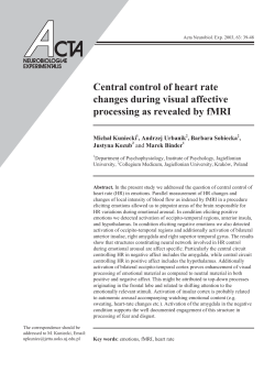 Central control of heart rate changes during visual affective
