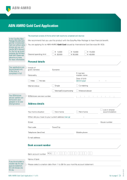 ABN AMRO Gold Card Application