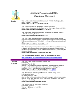 Additional Resources in MSEL Washington Monument