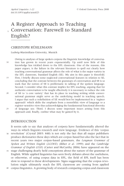 Farewell to Standard English?