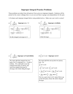 Improper Integral Practice Problems