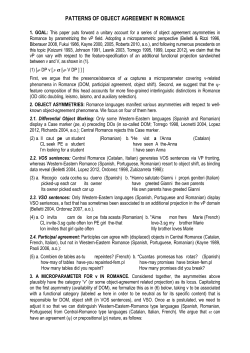patterns of object agreement in romance