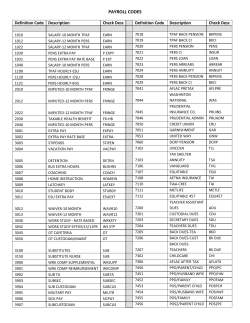 PAYROLL CODES