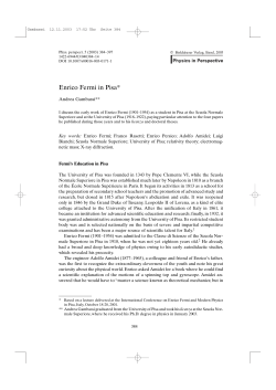 Enrico Fermi in Pisa - Dipartimento di Fisica