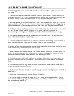 How to Get a Good Night`s Sleep