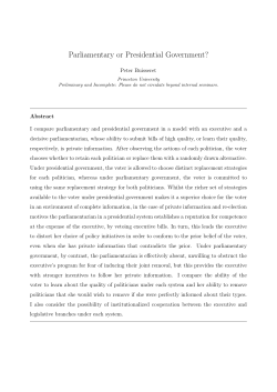 Parliamentary or Presidential Government?