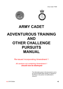 army cadet adventurous training and other challenge pursuits
