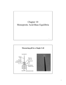 Chapter 10 Monoprotic Acid