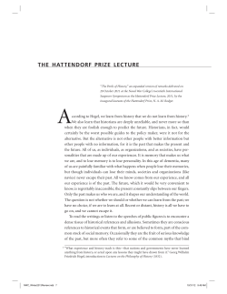 the hattendorf prize lecture