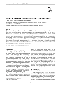 Kinetics of dissolution of calcium phosphate