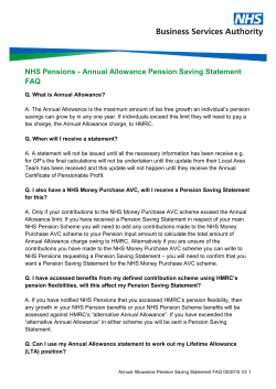 Annual Allowance Pension Saving Statement FAQ