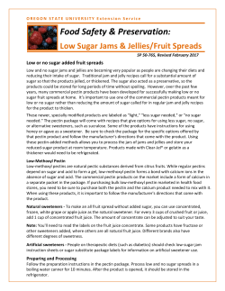 Low Sugar Fruit Spreads - Oregon State University Extension Service