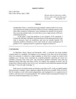 McCarthy 2002 - Rutgers Optimality Archive