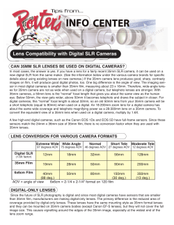 Lens Compatibility with Digital SLR Cameras