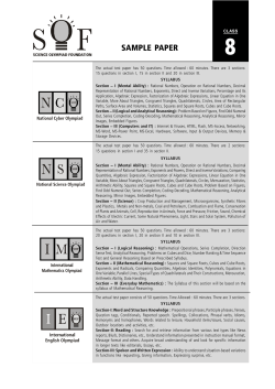 sample paper - Science Olympiad Foundation