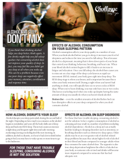Alcohol and Sleep Don`t Mix