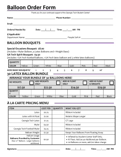 Balloon Order Form - Georgia Tech Student Center