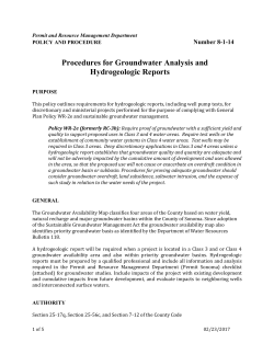 Procedures for Groundwater Analysis and Hydrogeologic Reports