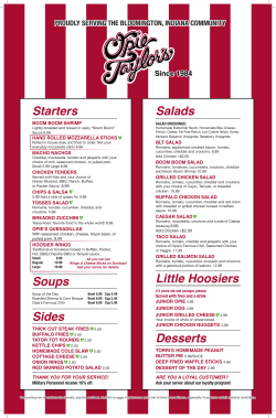 Menu - Opie Taylor`s