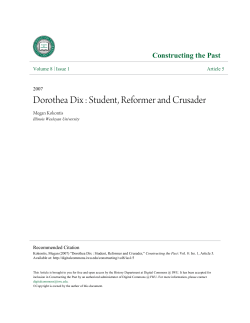 Dorothea Dix : Student, Reformer and Crusader