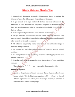 Kinetic Molecular Model of Gas