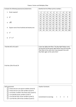 Powers, Factors and Multiples Silver Evaluate the following