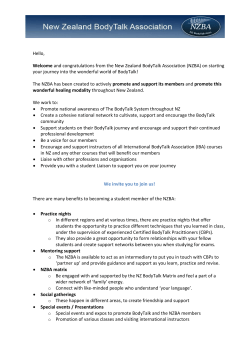 Students Welcome Pack - New Zealand BodyTalk Association