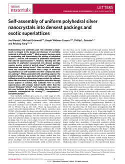 Self-assembly of uniform polyhedral silver nanocrystals into densest