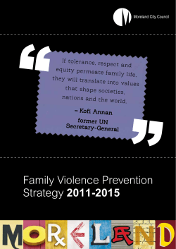 Moreland Family Violence Prevention Strategy 2011-2015