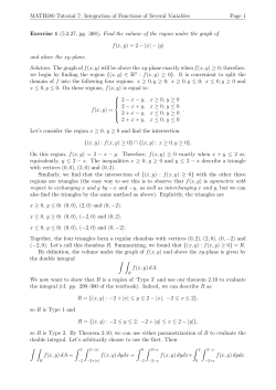 MATH280 Tutorial 7: Integration of Functions of Several Variables