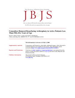 Cementless Humeral Resurfacing Arthroplasty in Active