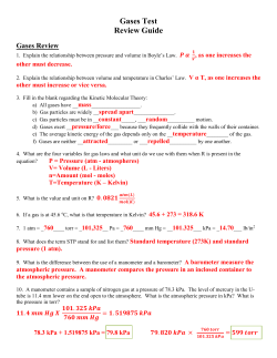 Gases Test Review Guide