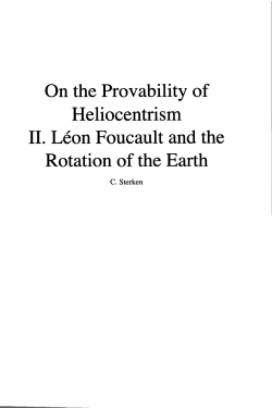 On the Provability of Heliocentrism 11. Leon Foucault