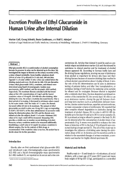 Excretion Profiles of Ethyl Glucuronide in Human Urine after Internal
