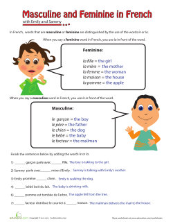 Masculine and Feminine in French